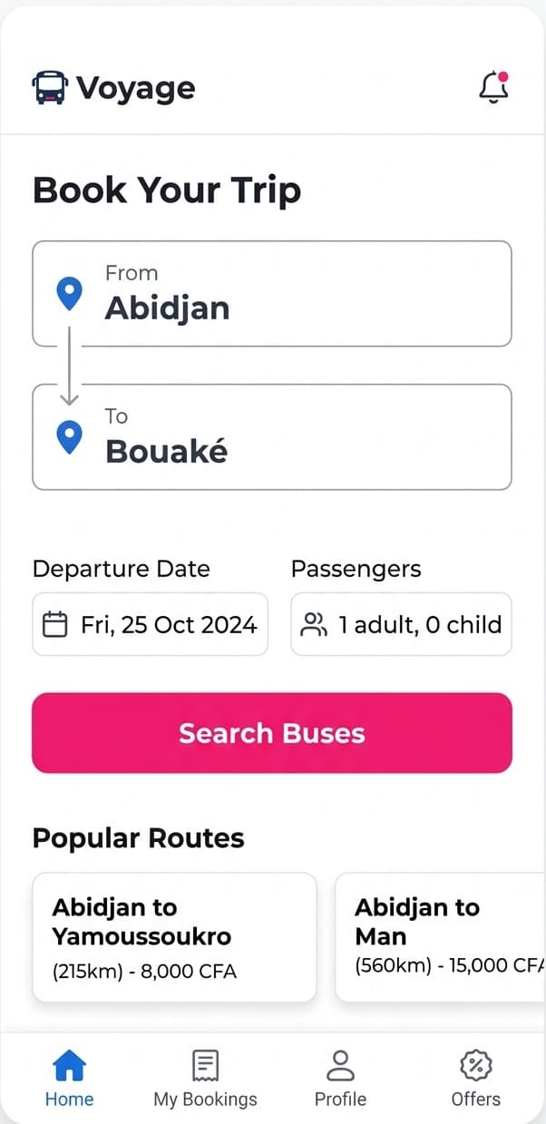 Search schedules screen